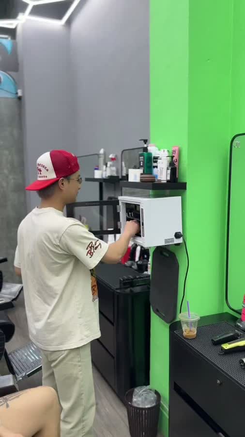 Barber at work